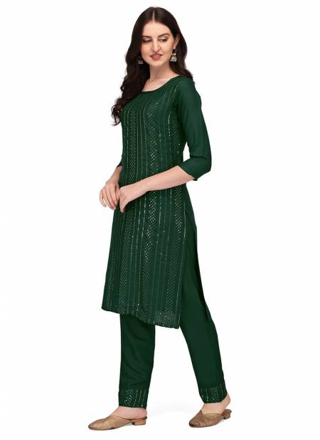 VT New Designer Ethnic Wear Cotton Designer Kurti With Bottom Collection LV109-Green